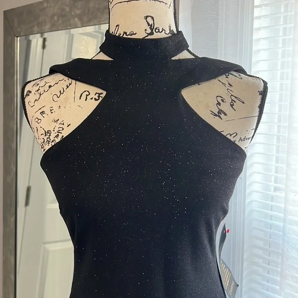 Midi sparkly sleeveless dress - Picture 2 of 6